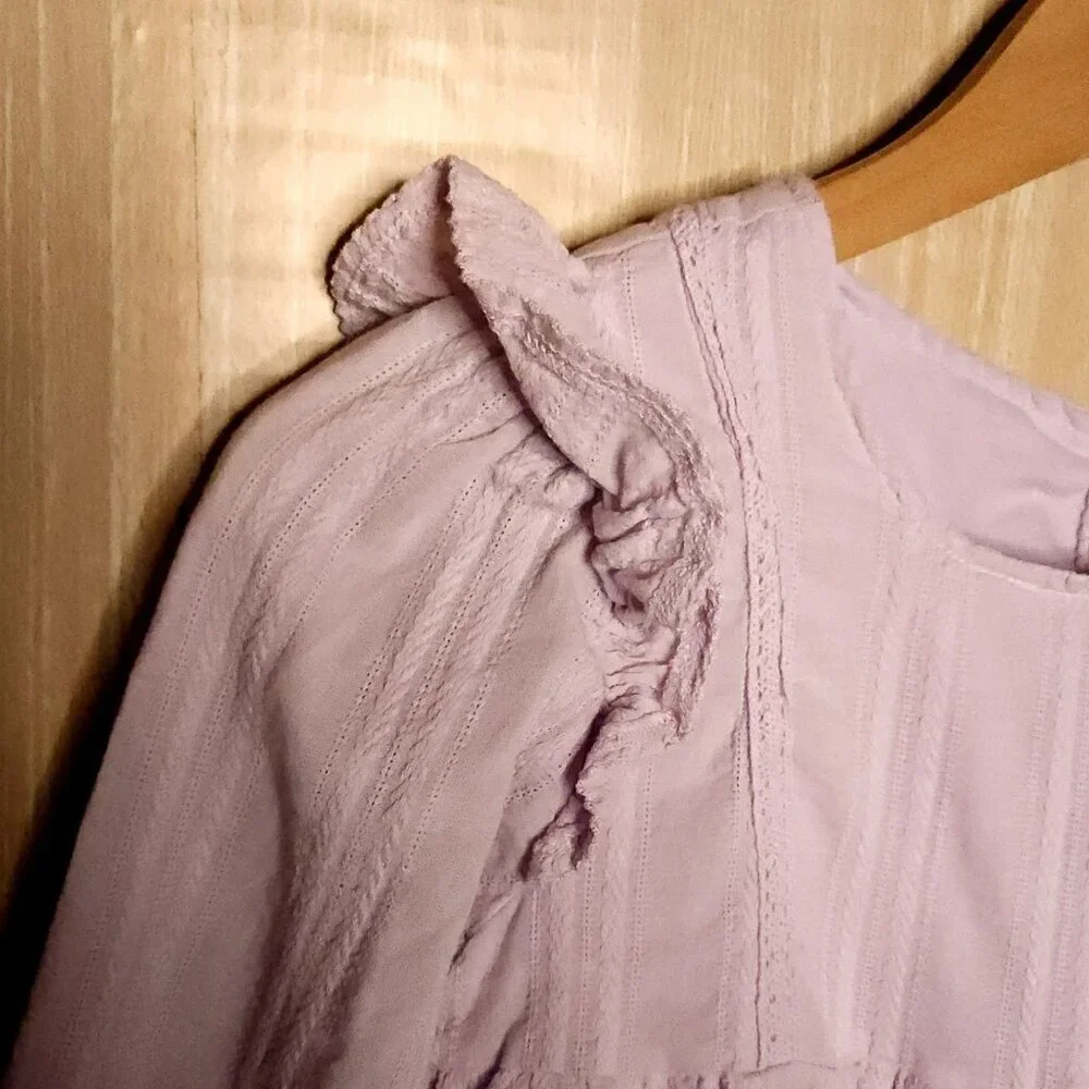 Max Studio Kids Girls Ligh Purple Long Sleeve Blouse 11-12